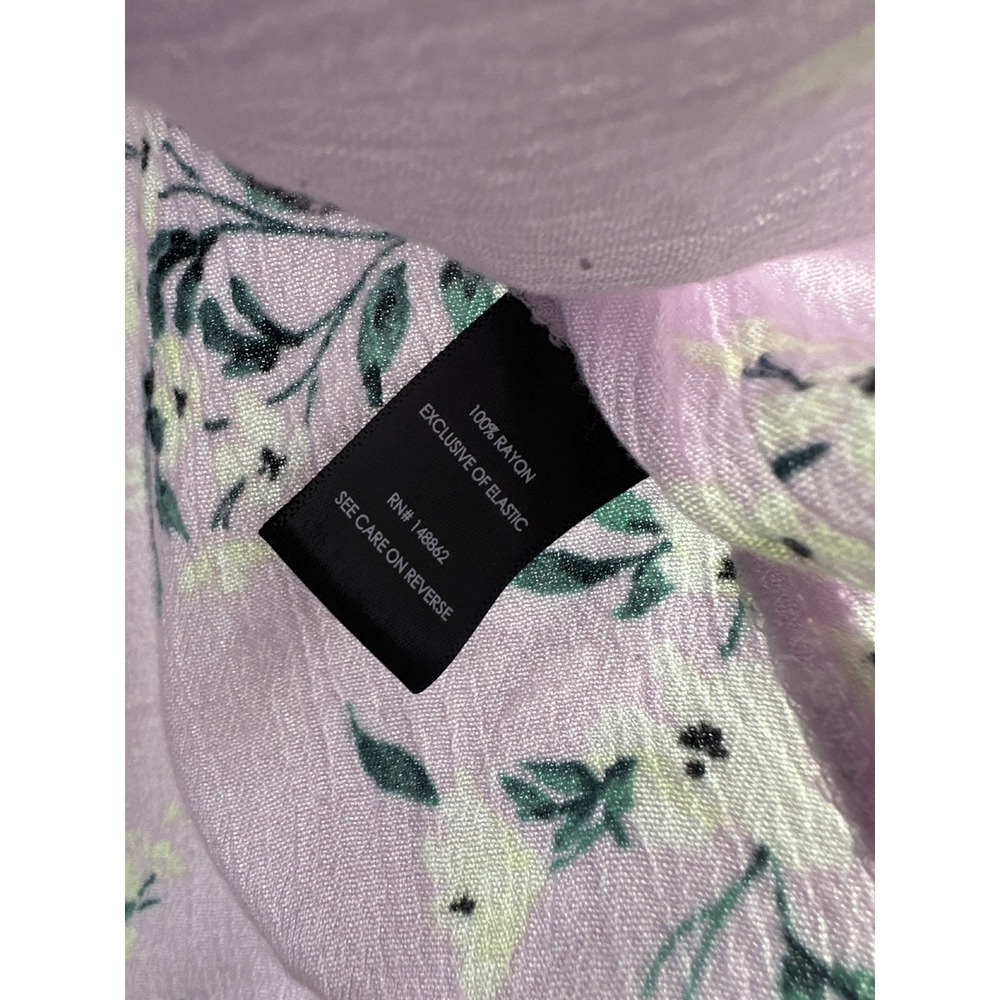 Torrid Crinkle Gauze Smocked Button-Front Top Floral Pink Womens Plus Size 2 2X - Picture 8 of 12